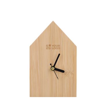 Orologio da tavolo in bambù a forma di casa personalizzabile