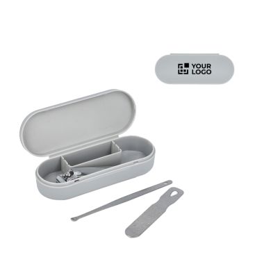 Set manicure in custodia compatta in plastica da 3 pezzi