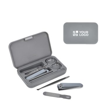 Set manicure in astuccio in plastica resistente con 5 pezzi