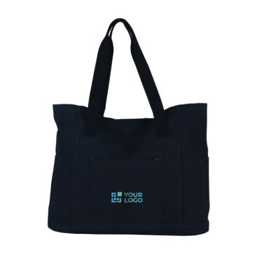 Shopper capiente in tela riciclata 290g/m² con effetto lavato