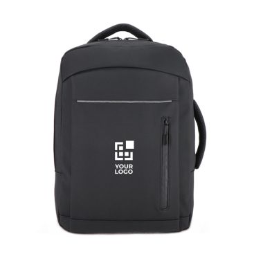 Zaino per laptop in pelle sintetica con fascia per trolley 15,6''