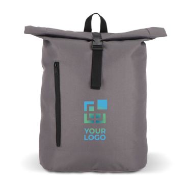 Zaino roll-top in RPET con piccola zip frontale da 20L
