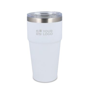 Bicchiere termico con interno in ceramica e coperchio 500ml