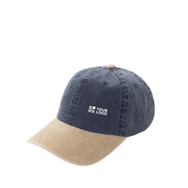 Cappellino bicolore in cotone a 6 pannelli con chiusura regolabile 270 g/m²