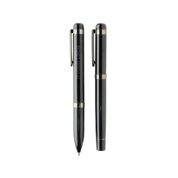 Set da scrittura in metallo Swiss Peak con penna a sfera e roller, inchiostro blu