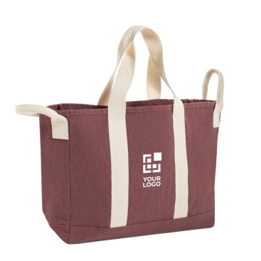 Borsa da spiaggia in tela riciclata con finitura lavata 400 g/m²