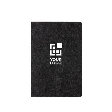 Quaderno A5 a righe con copertina in feltro riciclato certificato