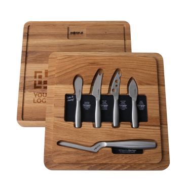 Set formaggi con tagliere in rovere europeo Boska 29 x 29 cm
