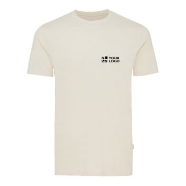Tshirt in cotone riciclato e organico 180 g/m² Iqoniq Manuel color verde jeansato vista area di stampa