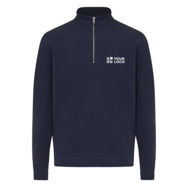 Felpa moderna con mezza zip cotone riciclato 300g/m2 Iqoniq Elgon 