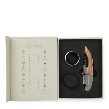 Set vino con confezione regalo a forma di libro classico in carta FSC