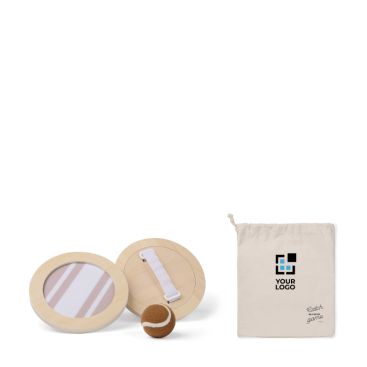 Gioco in legno con racchette con velcro e palla con borsa inclusa