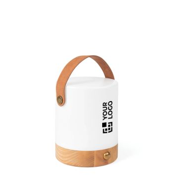 Lanterna portatile ecologica con due modalità di luce e base in legno