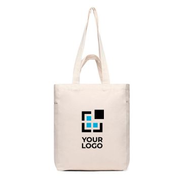Borsa con cerniera in tela riciclata con peso di 400 g/m2 Hilo