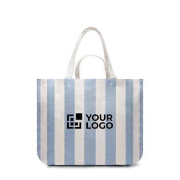 Borsa da spiaggia in cotone riciclato con tracolle e manici 390 g/m²