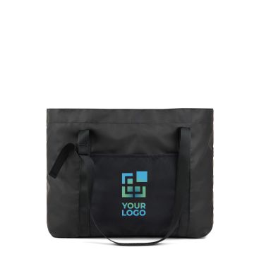 Maxi borsa in poliestere riciclato con tasche interne ed esterne