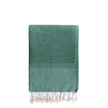 Pareo monocolore con frange in cotone riciclato e organico 200 g/m²