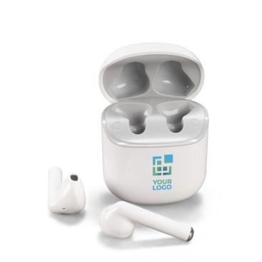 Auricolari True Wireless Stereo in custodia di ricarica bianca