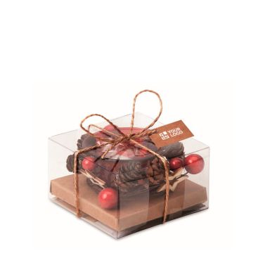 Delizioso centrotavola natalizio con candela