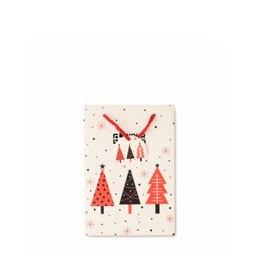 Borsa regalo di carta a tema natalizio piccola
