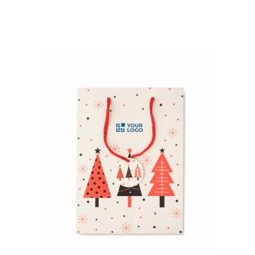 Borsa regalo di carta a tema natalizio media