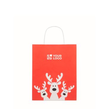 Borsa regalo natalizia di carta piccola, prodotta in UE