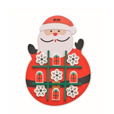 Gioco del tris in legno con tabellone di Babbo Natale
