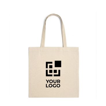 Borsa in cotone naturale con manici lunghi rinforzati 240 g/m²