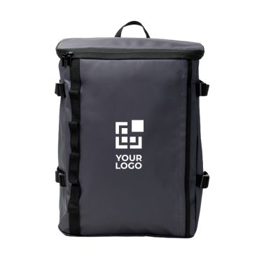 Zaino in pelle sintetica per laptop con zip e punti di ancoraggio 16''