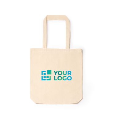 Borsa in cotone con chiusura a zip e soffietto 230 g/m²