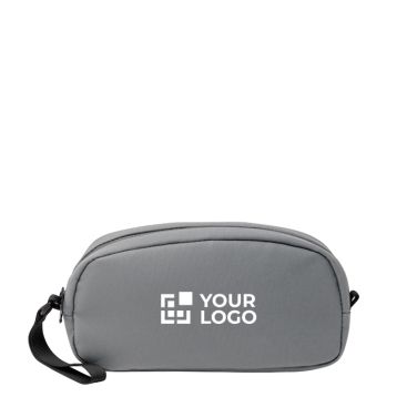 Necessaire in pelle sintetica con doppio scomparto e chiusura con cerniera