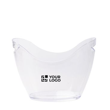 Secchiello per ghiaccio trasparente con maniglie laterali in plastica resistente 4 L