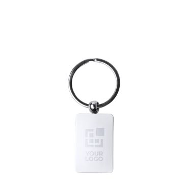 Portachiavi metallico girevole con finitura opaca e superficie di marcatura