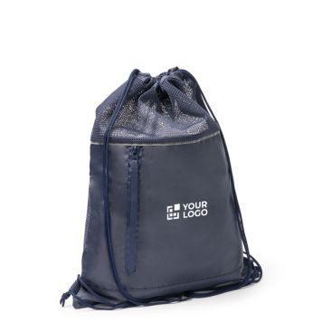 Zaino con cordini regolabili con tasca e fascia riflettente