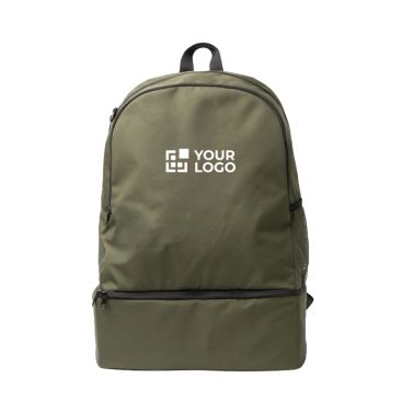 Zaino sportivo ecologico con scomparto rigido per scarpe e tasca frontale