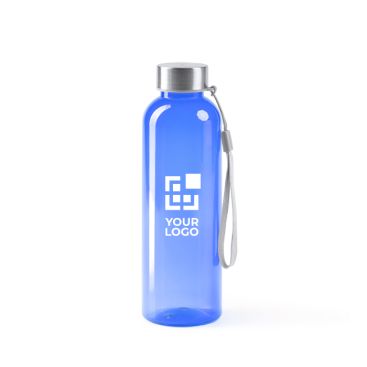 Borraccia in RPET con corpo traslucido e nastro per il trasporto 600ml