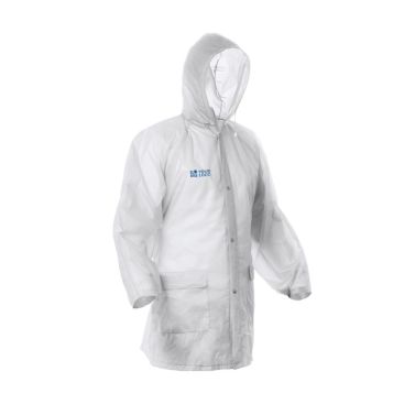Impermeabile con finiture termosaldate chiusura centrale e cappuccio