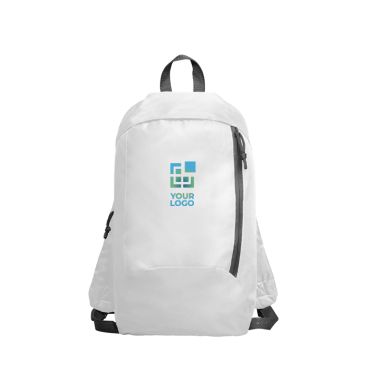 Zaino in poliestere con tasca frontale e spallacci regolabili