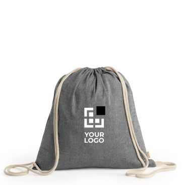 Zainetto a sacca ecologico in finitura mélange 120 g/m2