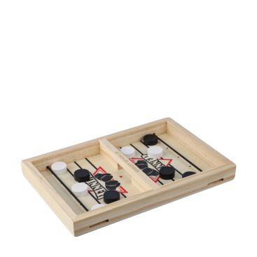 Gioco da tavolo air hockey in legno con 10 pedine rotonde