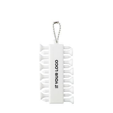 Set di 12 tee da golf in plastica riciclata con cordino in metallo