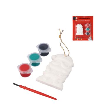Decorazione di Babbo Natale in gesso da dipingere con 3 colori acrilici