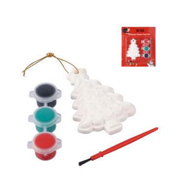 Albero di Natale in gesso da dipingere con 3 colori acrilici