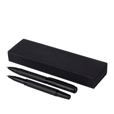 Set da scrittura con penna a sfera e roller in metallo con inchiostro blu