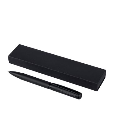 Penna a rotazione in ottone con clip metallica, inchiostro blu