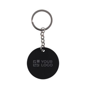 Portachiavi rotondo in acciaio inox riciclato e caucciù