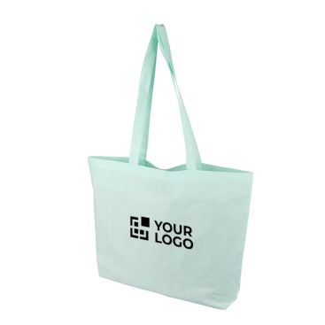 Borsa tote grande in cotone con manici lunghi 140 g/m²