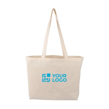 Borsa in cotone certificata OEKO-TEX con manici lunghi 140 g