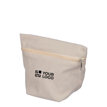 Beauty case in velluto a coste da personalizzare con zip abbinata