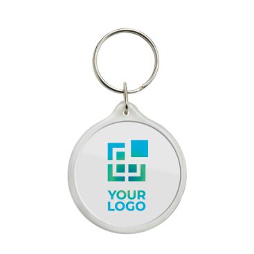 Portachiavi in plastica prodotto in Europa con anello metallico